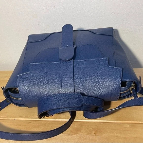 Senreve Midi Maestra Italian Pebbled Marine Leather Bag - Picture 9 of 16